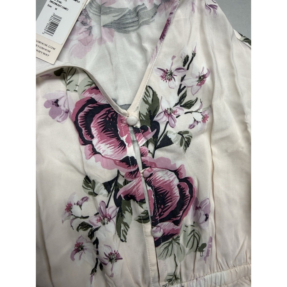 Yumi Kim Sugar & Spice Floral Pajama Romper Swoon Light Cameo Pink Sz M NWT - Picture 11 of 14